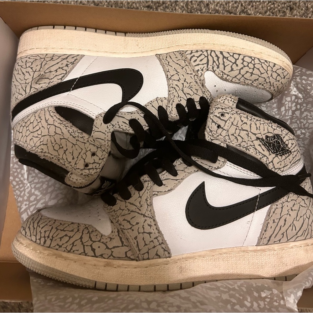Nike Air Jordan with Black and Cream Design